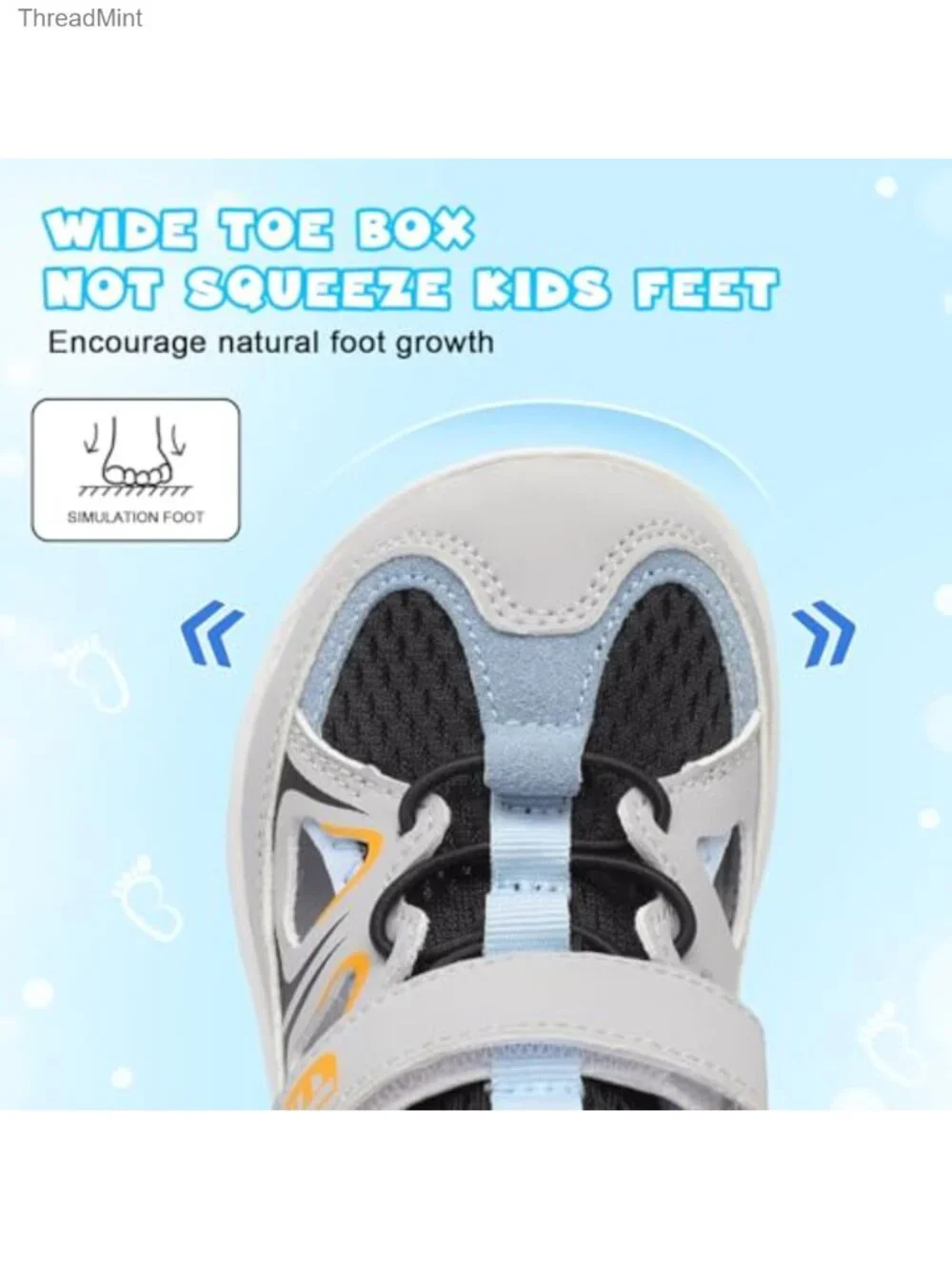 Toddler Kids Water Shoes Barefoot Wide Toe Non-Slip Athletic Sandals
